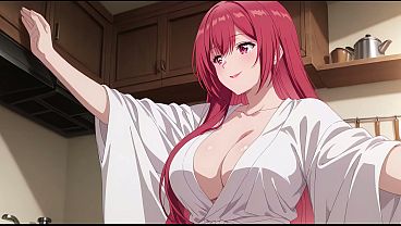 Anak Tiri Pulang Cepet, Lihat Istri Bapak Masak Pakai Robe Super Seksi. Kureha Enomoto Cosplay Hentai Bikinan Ai Bikin Ngilu.