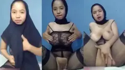 Lusi Jilbab Hitam Crot Bejilat Becek Desah Nafsu
