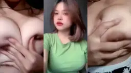Tiktok Cewek Seksi Baju Ijo Toge Montok Bikin Ngaceng